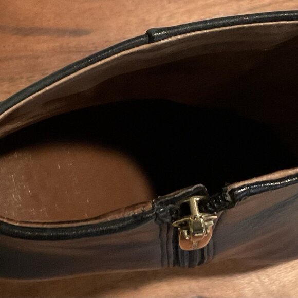 Vince Camuto Black Leather Boots Tall Heel - Picture 11 of 13